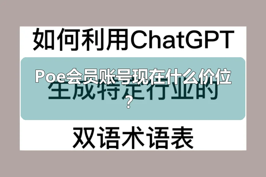 Poe会员账号现在什么价位?